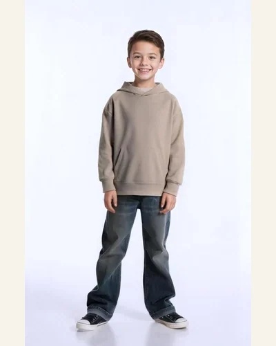 Girls Long Sleeve Hooded Sweatshirt Casual Soft Basic, view 3