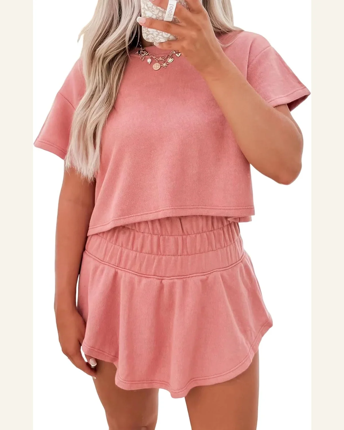 Two Piece Outfits Summer Cropped Tee and Ruffle by SELINK