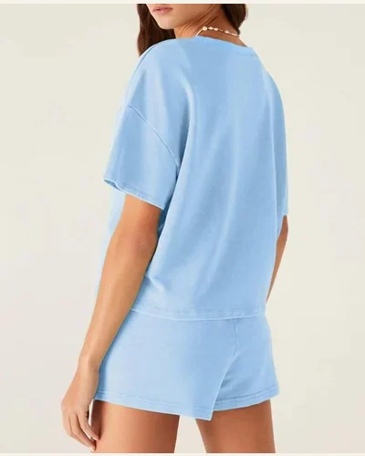 2 Piece Outfits Lounge Sets V Neck Top, view 2