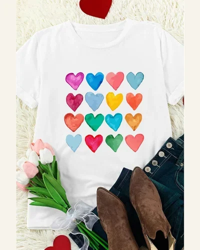 Valentines T Shirts Basic UPF 50+ Short Sleeve, view 4