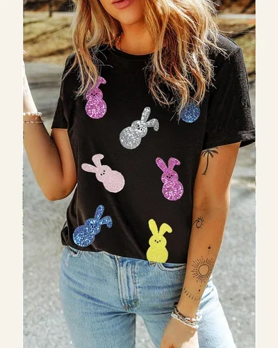 Summer Short Sleeve Tops Printed T Shirts Graphic, view 2