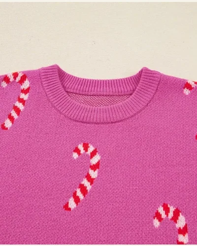 Christmas Candy Cane Tops Xmas Graphic Holiday Pullover, view 4