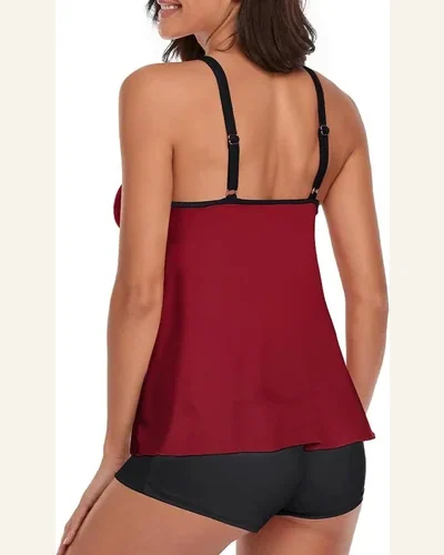 Tankini Swimsuit 2023 Flowy Tummy Control Swimwear Two, view 2