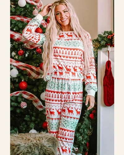 Christmas Santa Pajama Set Long Sleeve Top, view 3
