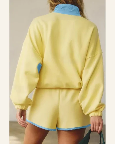 Colorblock 2 Piece Set Long Sleeve Sweatshirts, view 2