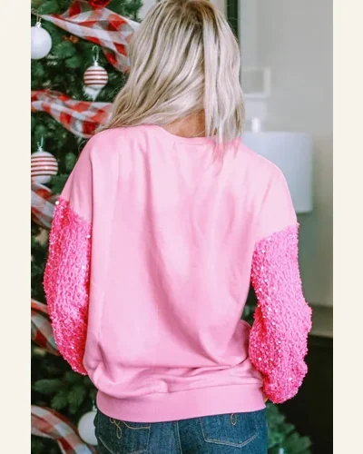 Tunic Tops Elegant Patchwork Long Sleeve Pullover Top, view 2