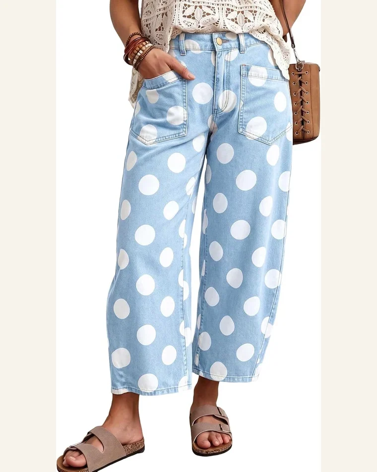 Casual Polka Dot Jeans Ankle-Length Pants 18 by SELINK