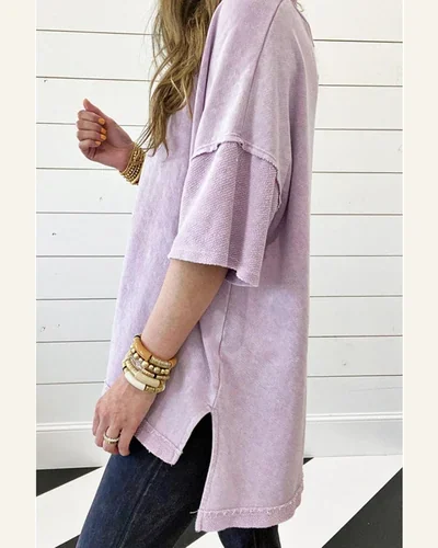 Oversized T Shirt Summer Drop Shoulder Casual Half, view 3