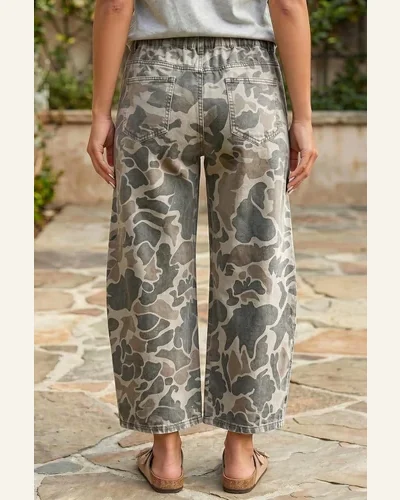 Camouflage Denim Pant Casual Ankle Length Jeans Multicolour, view 3
