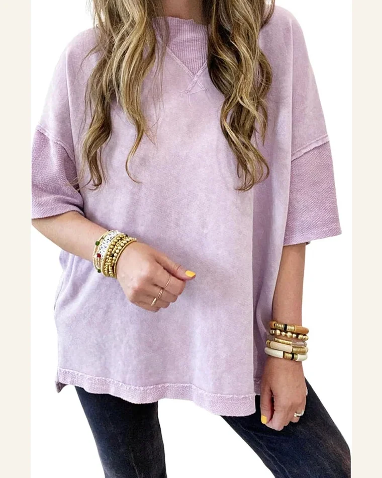 Oversized T Shirt Summer Drop Shoulder Casual Half by SELINK