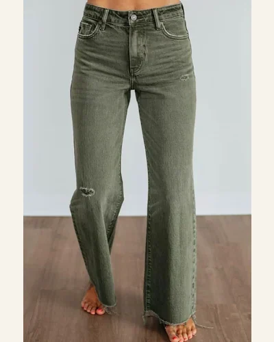Casual High Waisted Jeans Four Leaf Clover Slight, view 2