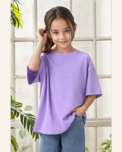 Girls Short Sleeve T Shirts Crewneck Cotton Tees, view 2