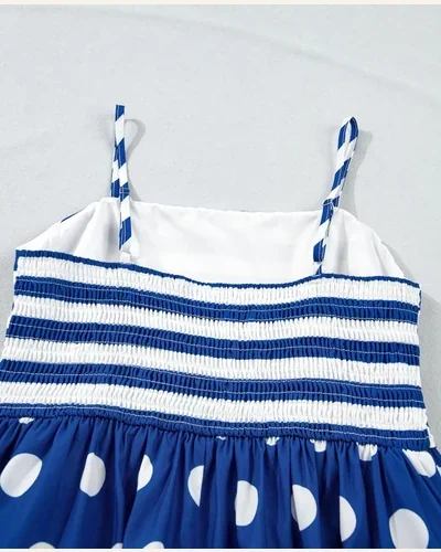 Spaghetti Strap Maxi Dresses Striped Polka Dot Casual, view 4