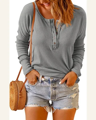 Long Sleeve Shirts Casual Button Down Pullover Fall, view 4