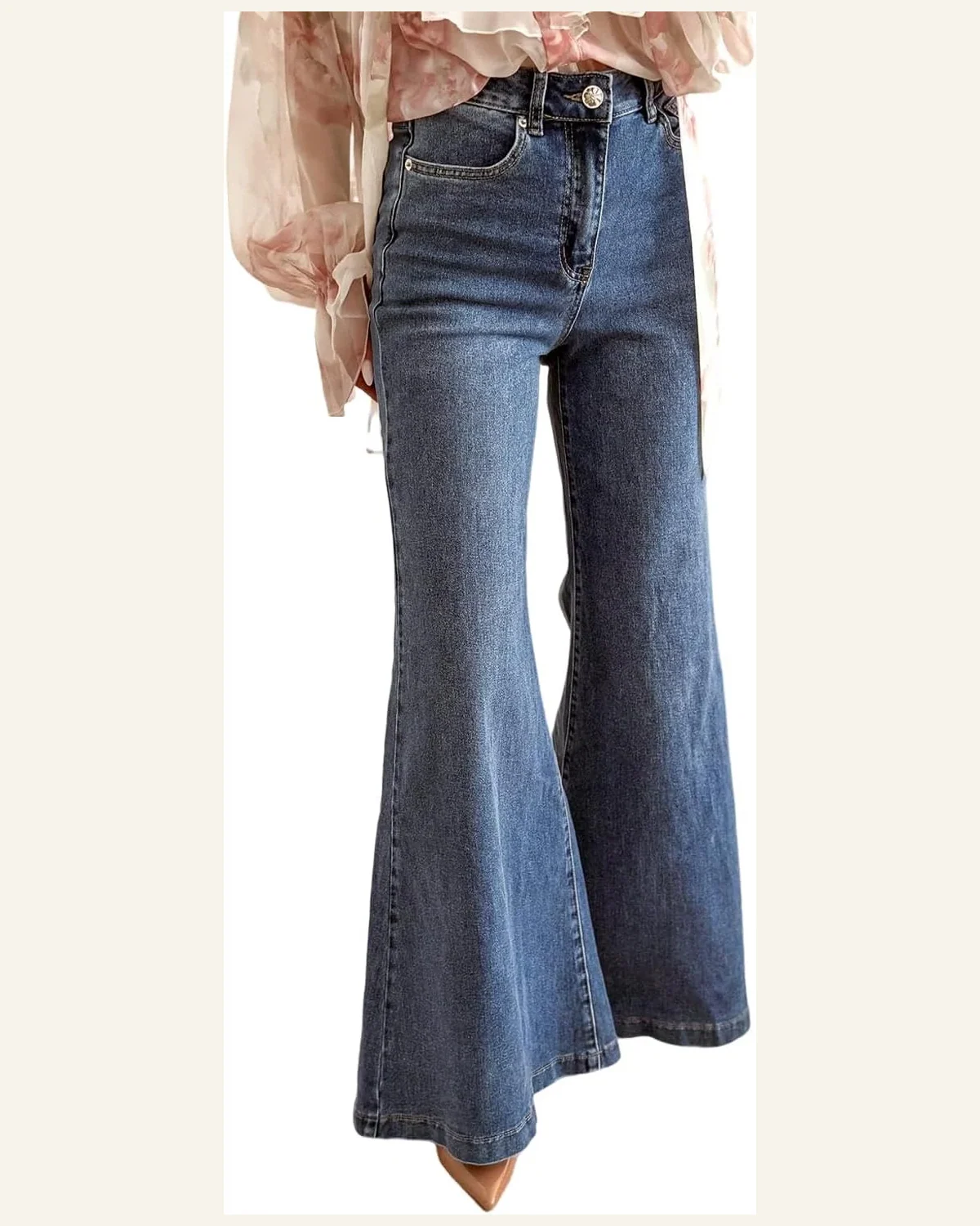 Casual High Waisted Jeans Dirty Blue Button Daily by SELINK