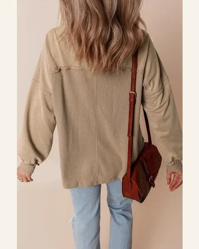 Shacket Jacket Casual Goat Mineral Wash Textured Patchwork, view 2