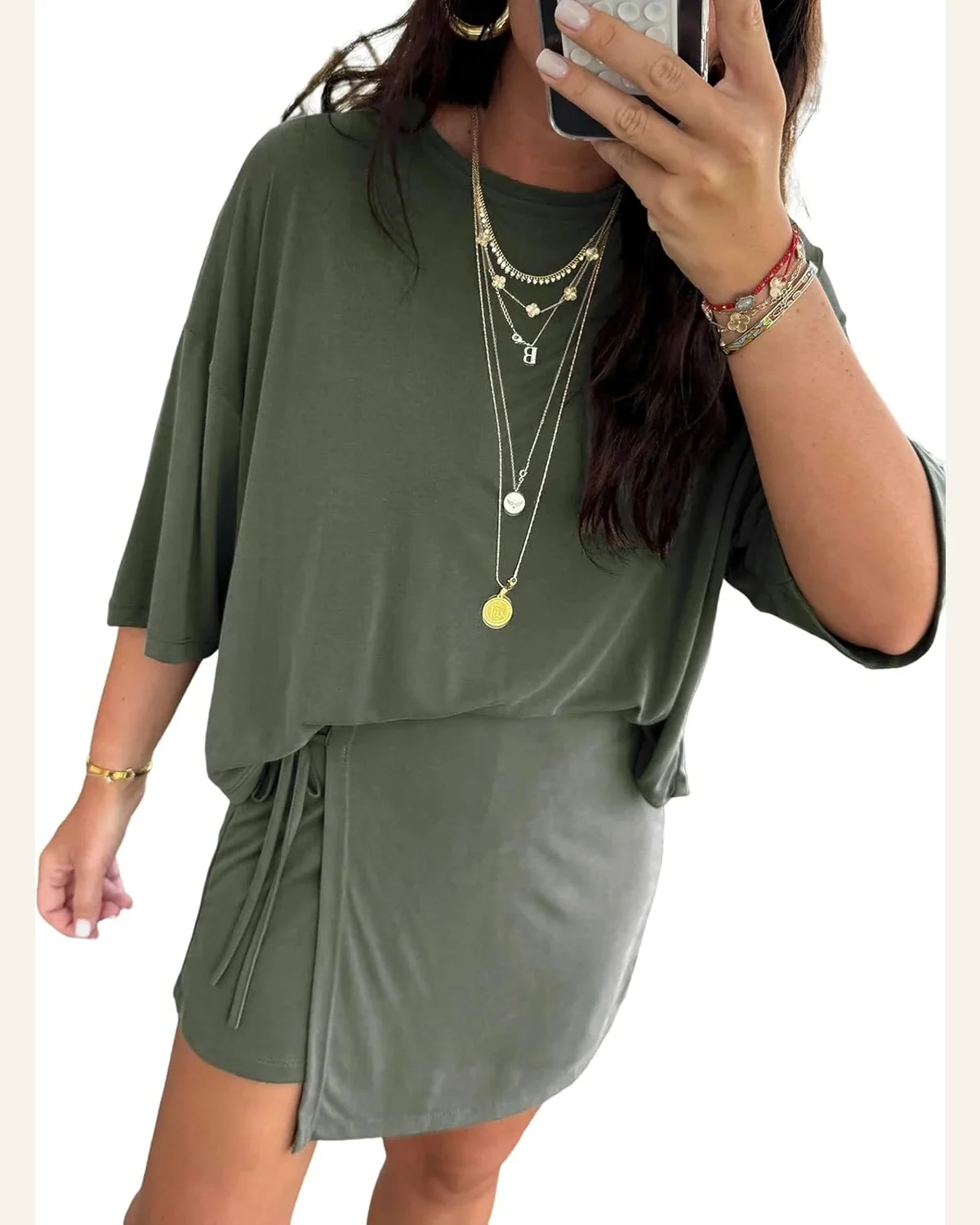 2 Piece Outfits Oversized Short Sleeve T Shirt by SELINK