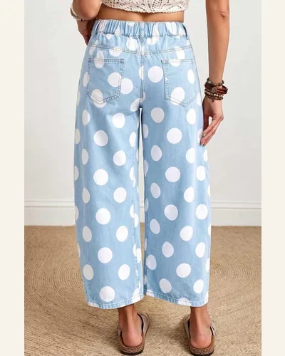 Casual Polka Dot Jeans Ankle-Length Pants 18, view 3