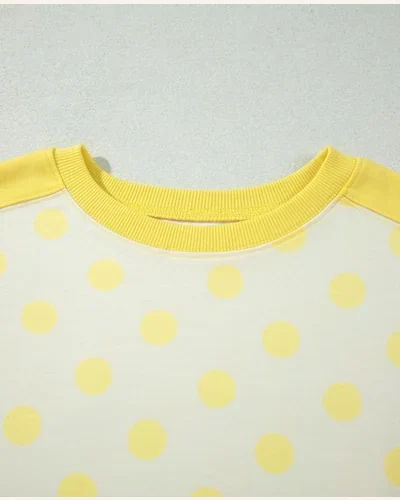 2 Piece Outfits Color Block Patchwork Polka Dot Set, view 3
