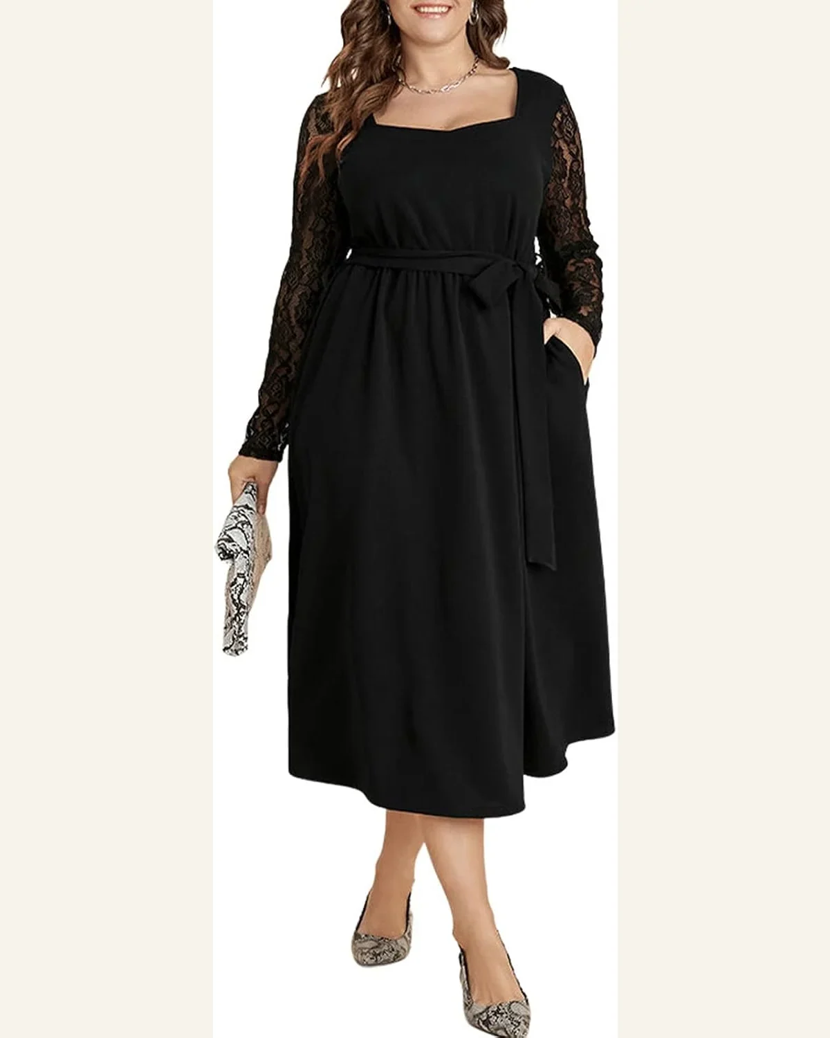 Lace Long Sleeve A Line Elegant Cocktail Party Dress by SELINK