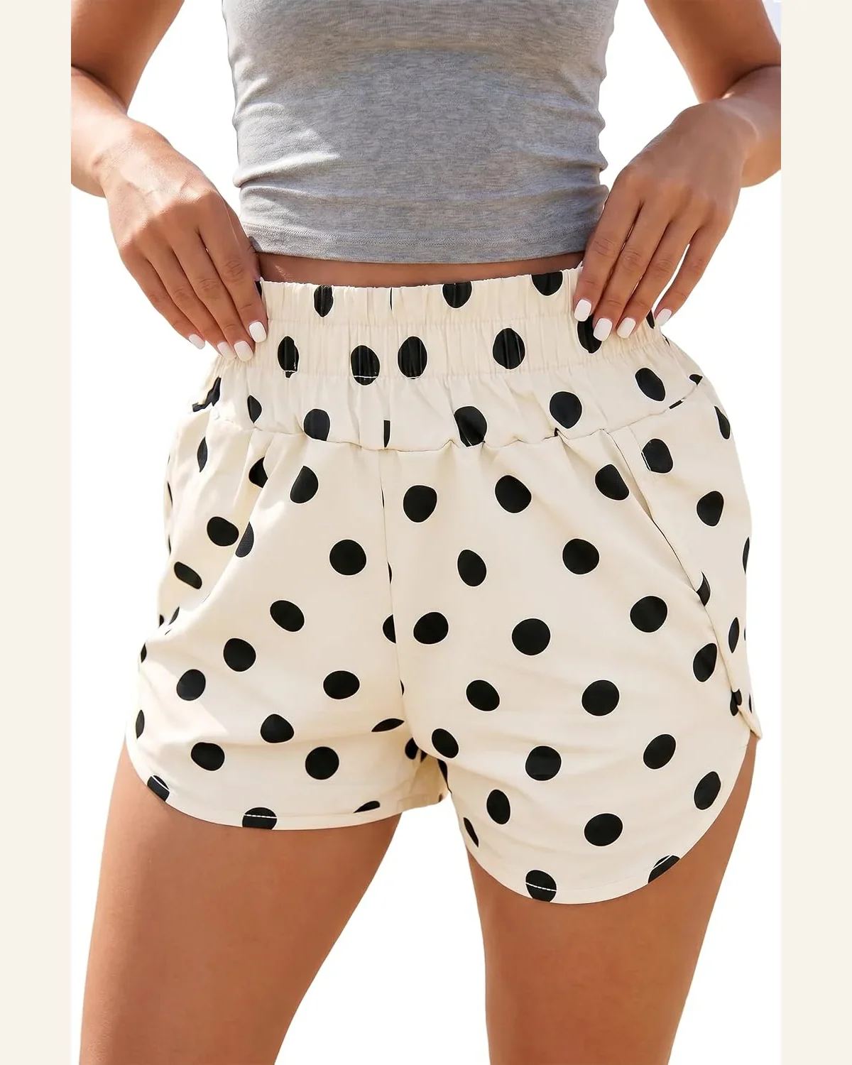 Polka Dot Print Shorts Casual Loose Shirred Elastic by SELINK
