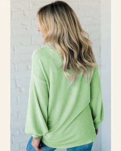 Tunic Tops Casual Moonlight Jade Solid Cord Ribbed, view 2