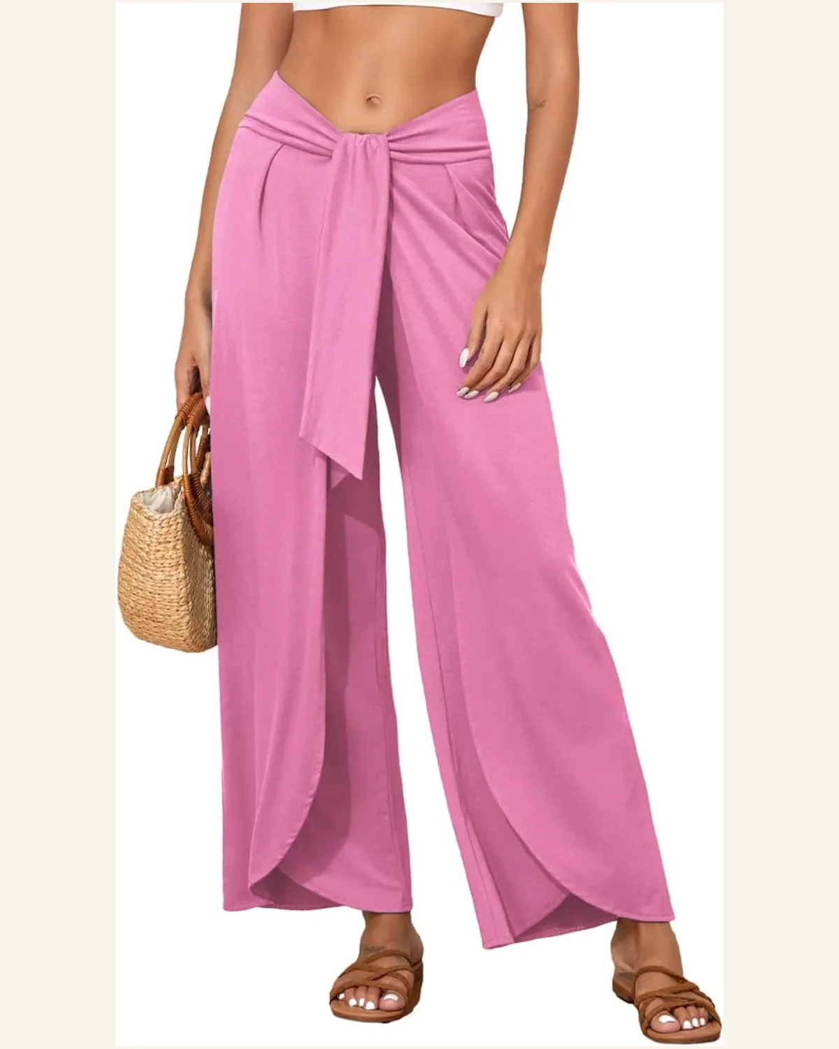 Pants Casual Bonbon Loose Fit Knotted Drop Waist by SELINK