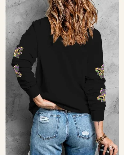 Sweatshirt Oversized Crewneck Long Sleeve Pullover Top, view 2