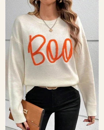 Holiday Sweater Crew Neck Casual Long Sleeve Pullover, view 3