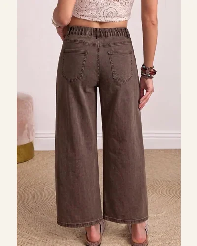 Barrel Jeans Ankle Length Denim Pants Coffee 12, view 2