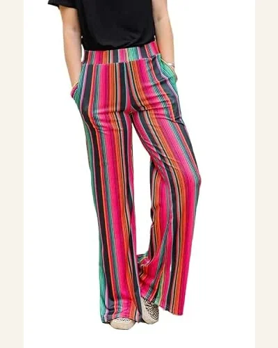 Pants Multicolor High Waist Serape Print Wide Leg, view 1