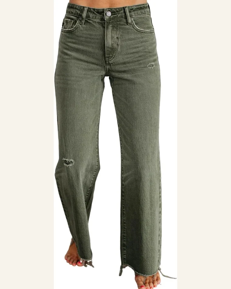 Casual High Waisted Jeans Four Leaf Clover Slight by SELINK