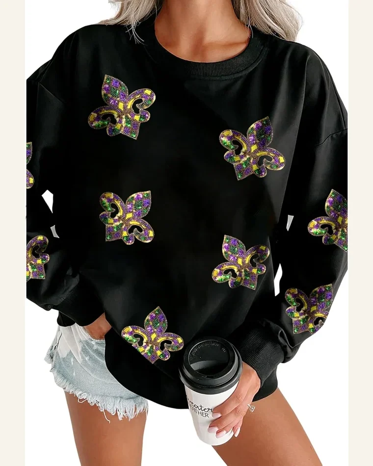 Sweatshirt Oversized Crewneck Long Sleeve Pullover Top by SELINK
